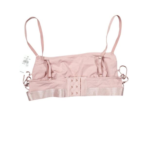 Aerie Square Neck Strappy Side Bralette Size XS Lace Up Unlined Wireless Pink - Picture 2 of 7